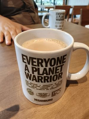 Coffee with oat milk at VEGANBURG - Eunos Flagship Outlet in East Singapore