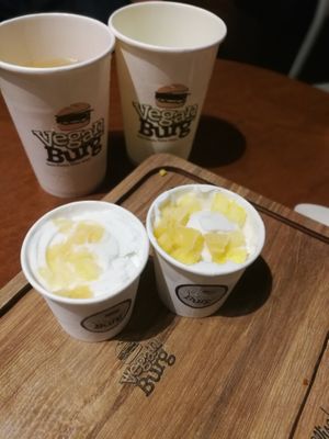 Coconut ice cream that came with the set. Too sweet and highly processed.  at VEGANBURG - Eunos Flagship Outlet in East Singapore