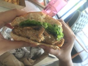 Creamy shroom burger at VEGANBURG - Eunos Flagship Outlet in East Singapore