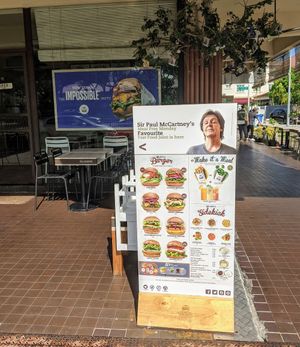 Outside signboard at VEGANBURG - Eunos Flagship Outlet in East Singapore