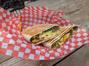 Vegan breakfast burrito 🌯 at Snug Cafe in Bowen Island