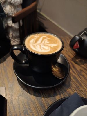 Oat latte at Java Whiskers in London