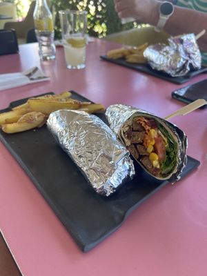 Vegan tempeh wrap €7!  at Rosee Club Café in Orihuela