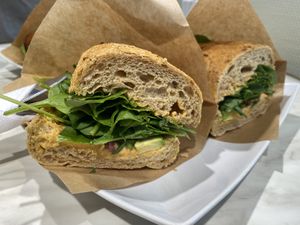 Delicious vegan sandwich  at Café Stationspladsen in Koege