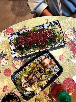 Dumplings and Algae salad at Chay Vegan Asian Kitchen in Hamburg