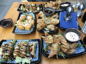 several starters  at Chay Vegan Asian Kitchen in Hamburg