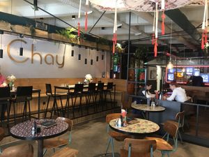 Lots og seating that can be for small or large groupings  at Chay Vegan Asian Kitchen in Hamburg