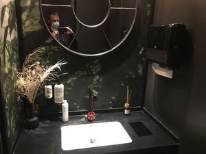 Well decorated toilets  at Chay Vegan Asian Kitchen in Hamburg