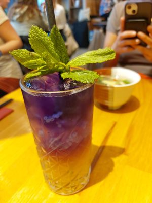 Home made ice tea with blueberry at Chay Vegan Asian Kitchen in Hamburg