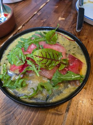 Watermelon carpaccio at Berimbau Brazilian Kitchen in New York City