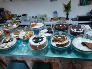 Cake buffet 😍 at Cala Vegana in Menorca