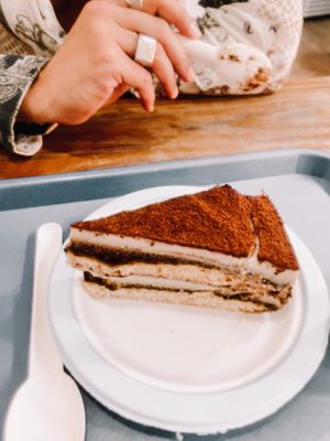 Vegan tiramisu!  at Cala Vegana in Menorca