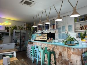 The cute little shop    at Cala Vegana in Menorca