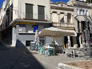 Seats in square   at Cala Vegana in Menorca