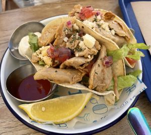 Chicken tacos  at Cala Vegana in Menorca