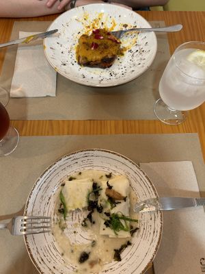 Asian Rolls & Moussaka   at Banaras in Alicante