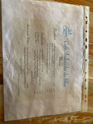 Menu  at Andorinha do Mar in Budens