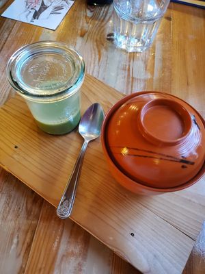 En dessert, j'ai pris l'affogato au Matcha, une douceur! Mention spéciale pour la déco et la playlist ! at Andorinha do Mar in Budens