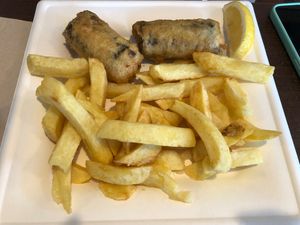 Plant Based Tofish & Chips at The Real Food Cafe in Tyndrum