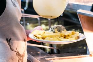 Vegan haggis & chips at The Real Food Cafe in Tyndrum