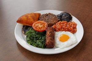 Vegetarian breakfast at The Real Food Cafe in Tyndrum