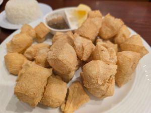 Fried tofu. This is the most unique appetizer and it's so good at Thuyen Vien in Anaheim