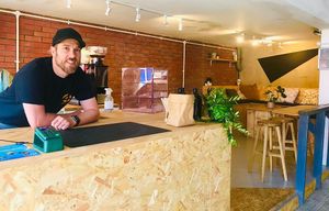 Manager Dean ready to take orders at Loading Bay Cafe in Windsor