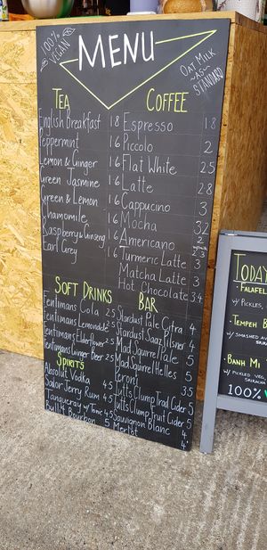 Loading bay cafe drinks menu at Loading Bay Cafe in Windsor