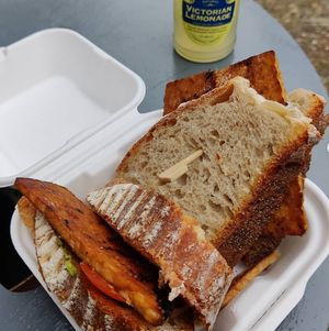 Tempeh sandwich at Loading Bay Cafe in Windsor