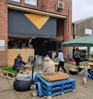 Outside seating at Loading Bay Cafe in Windsor