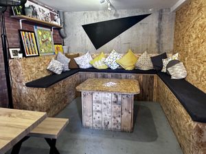 Inside seating, too.  at Loading Bay Cafe in Windsor