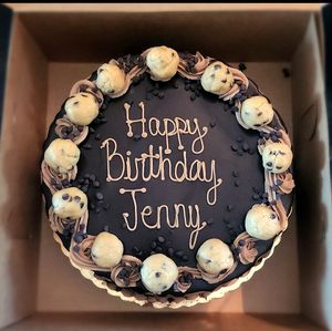 12" Diameter Vegan Chocolate Chip Cookie Dough Cake at Kizbee's Kitchen in Egg Harbor City