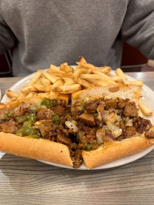 Vegan Seitan Cheesesteak at Olga's Diner in Marlton