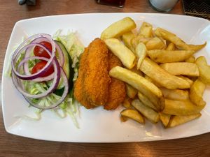 Southern fried ‘chicken’ strips  at Barnacles in Llandudno