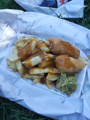 Sausages and chips at Barnacles in Llandudno