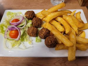 Falafel and Chips at Barnacles in Llandudno