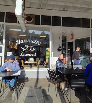 Outdoor seating at Barnacles in Llandudno