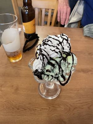 Vegan ice cream sundae   at Barnacles in Llandudno