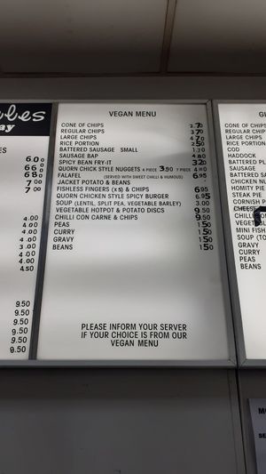 Menu May 2025 at Barnacles in Llandudno