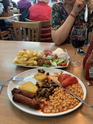 Main Course. All Day Breakfast and Falafel Kebab at Barnacles in Llandudno