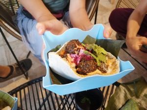 " falafel sandwich " at Apus.Falafel in Xalapa