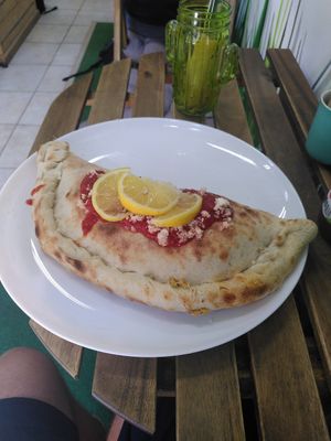 Nofish calzone at GreenGorilla in Budapest
