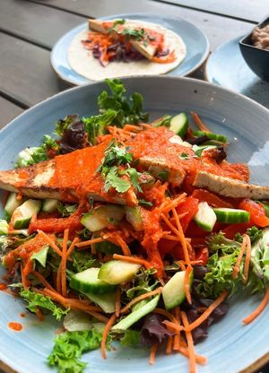 Tofu Bowl, but no rice, sub lettuce. at Banditos Cantina in Myrtle Beach