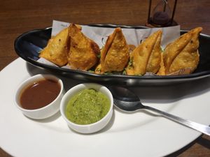 Samosas at Vegan Kitchen by Infinitea in Bangalore