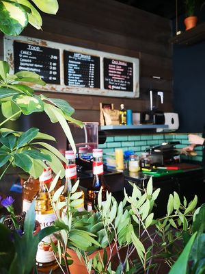 Plants are a theme! at Ground Plant Based Coffee in Swansea