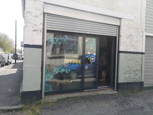 Outside at Ground Plant Based Coffee in Swansea