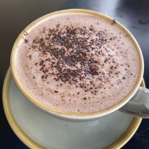 Luxury mushroom mocha  at Ground Plant Based Coffee in Swansea