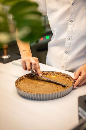 Homemade vegan organic deserts at Biopapa in Vilnius