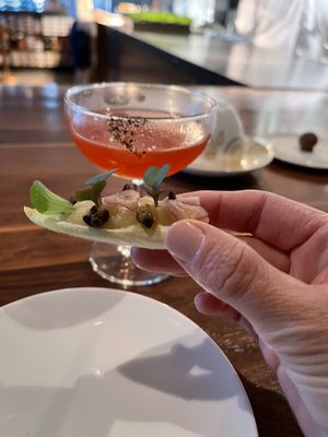 Endive with a potato filling. Unbelievable. Oh and that cocktail! at Grey Sweater in Oklahoma City