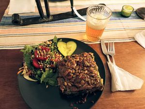 Vegan lasagne at Källarbyn in Stockholm